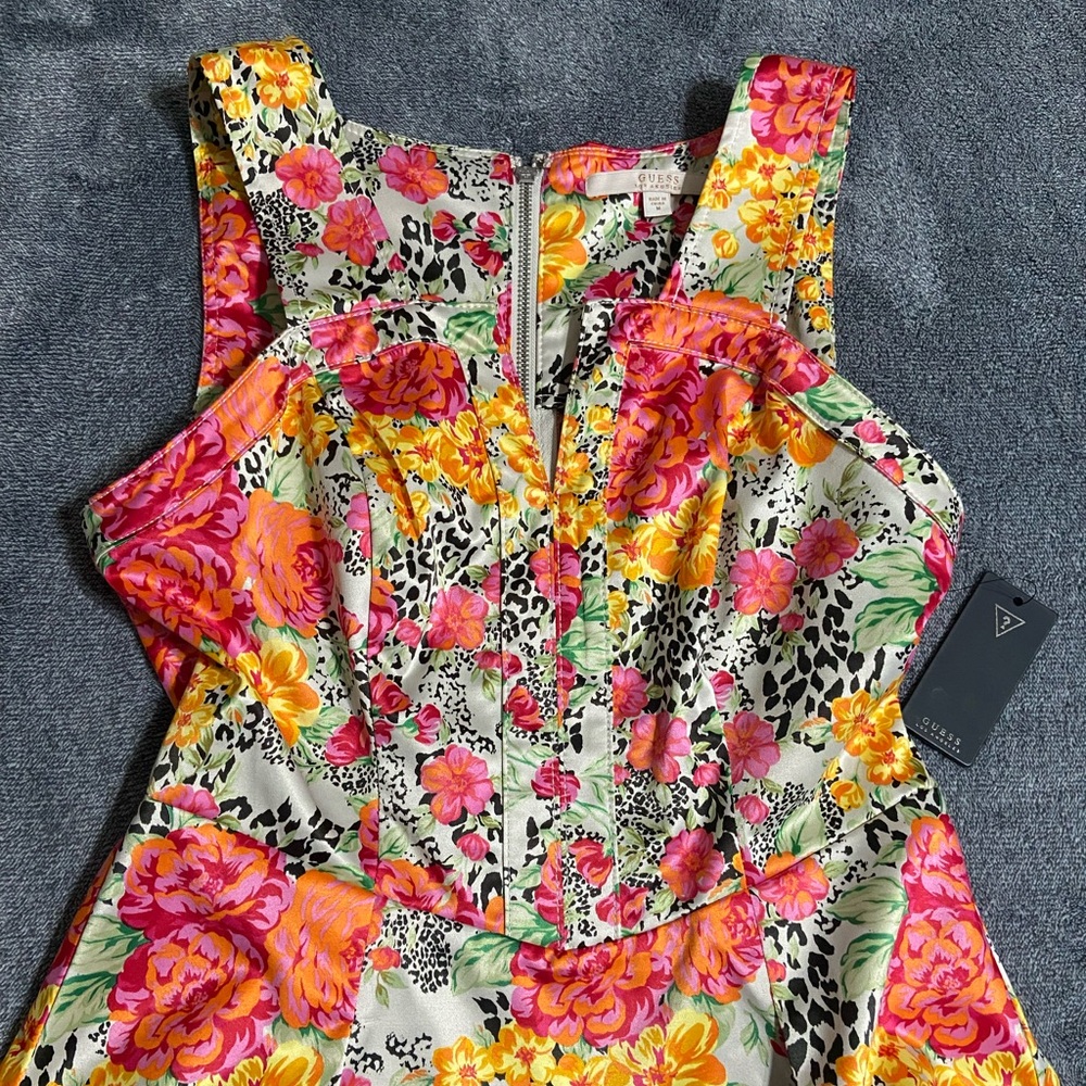 Floral Sleeveless Top - Pink and Orange